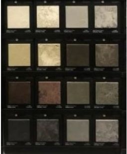 Cast Stone COMPLETE 4" x4" Sample set (Mounted on 5x7 boards)- includes all 16 finishes